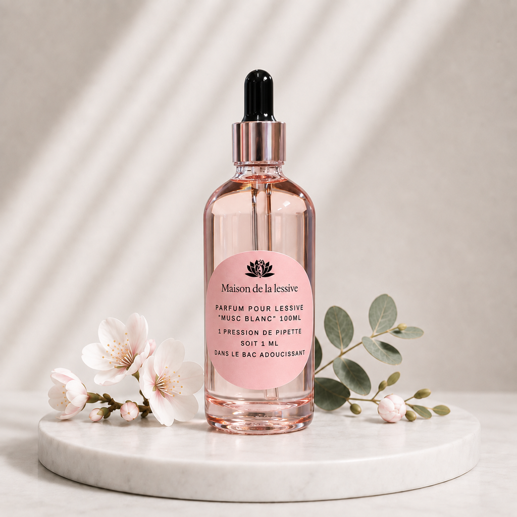 Parfum de lessive Musc Blanc puissant et Pas Cher