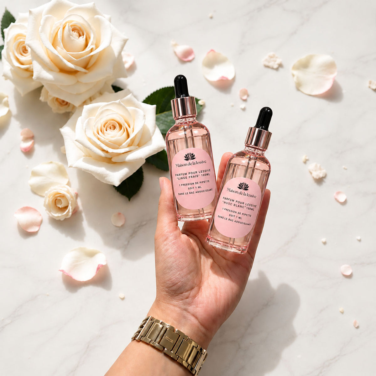 Parfum de linge, parfum de lessive Linge Frais et Musc Blanc, Puissant et Pas Cher Image